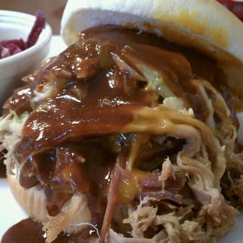 Red House BBQ - Pulled Pork with lots of Spicy Sauce - Barbeque Near Me - Tehachapi, California Red House BBQ - Pulled Pork with lots of Spicy Sauce - Barbeque Near Me - Tehachapi, California