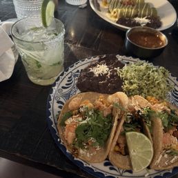 FRIED SHRIMP & ELOTE TACO and Spicy Margarita FRIED SHRIMP & ELOTE TACO and Spicy Margarita