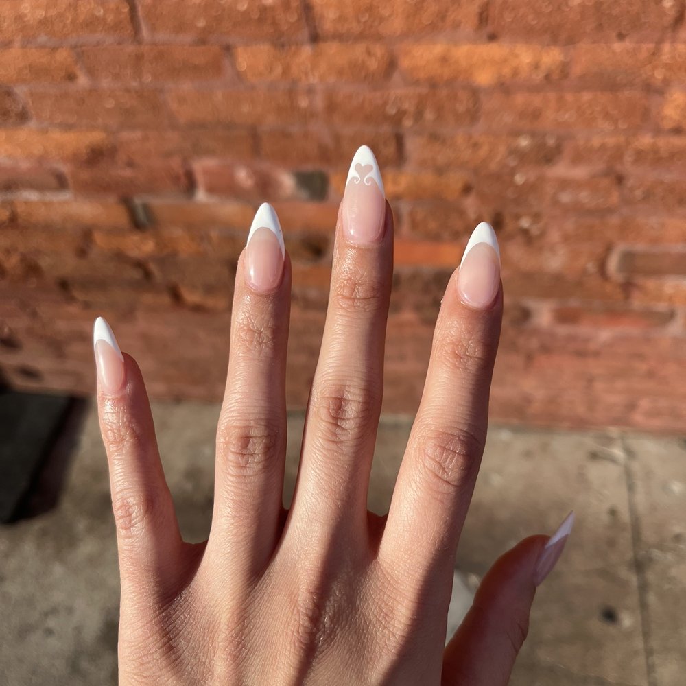 Pure Nails Spa - French Tip Acrylic with Art - Nail Salons Near Me - Pasadena, California Pure Nails Spa - French Tip Acrylic with Art - Nail Salons Near Me - Pasadena, California