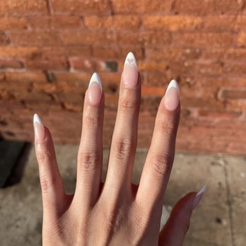 Pure Nails Spa - French Tip Acrylic with Art - Nail Salons Near Me - Pasadena, California Pure Nails Spa - French Tip Acrylic with Art - Nail Salons Near Me - Pasadena, California