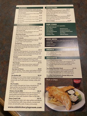 Menu photo 6 Olde Hickory Tap Room Hickory, NC