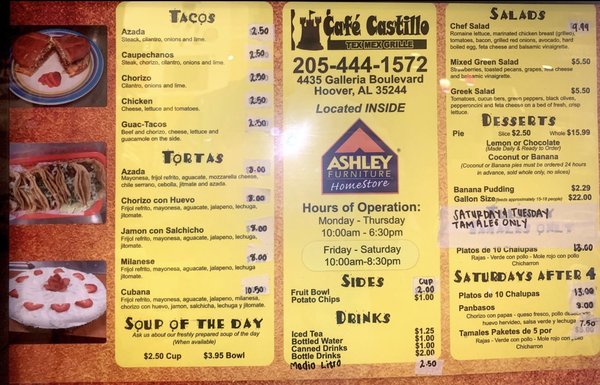 Menu photo 3 Cafe Castillo Birmingham, AL Menu photo 3 Cafe Castillo Birmingham, AL