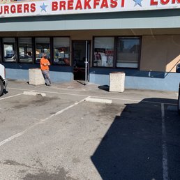 Exterior outside entrance of All Star Burgers - The front - Newark, California Exterior outside entrance of All Star Burgers - The front - Newark, California