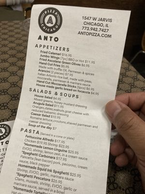 Menu photo 8 Anto Pizza & Pasta Chicago Chicago, IL Menu photo 8 Anto Pizza & Pasta Chicago Chicago, IL