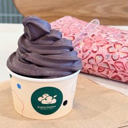 Bibimbox Korean Kitchen & Wings - Rainy afternoon و(･‿･) ٩ calls for a purple treat: Soft Serve Ube Cookies and Cream. Good but (´*_*`) "Ube-rly" sweet!