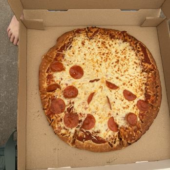 Wild Rivers - Pizza half cheese and half pepperoni - Water Parks Near Me - Irvine, California Wild Rivers - Pizza half cheese and half pepperoni - Water Parks Near Me - Irvine, California
