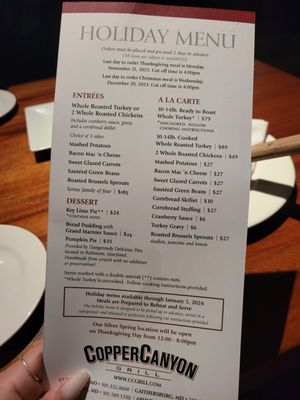 Menu photo 8 Copper Canyon Grill Lanham, MD