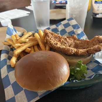 Dugout Bar - Breaded pork tenderloin the wife and I split - Dive Bars Near Me - Indianapolis, Indiana