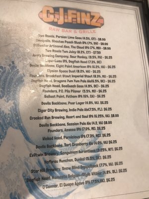 Menu photo 8 CJ Finz Manassas, VA