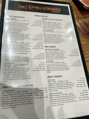 Menu photo 6 Crooked Hammock Brewery North Myrtle Beach, SC