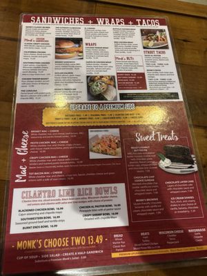 Menu photo 3 Monk's Bar & Grill Sun Prairie, WI