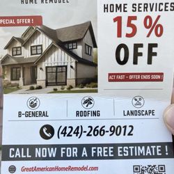 Great American Home Remodel - Business card left at residence