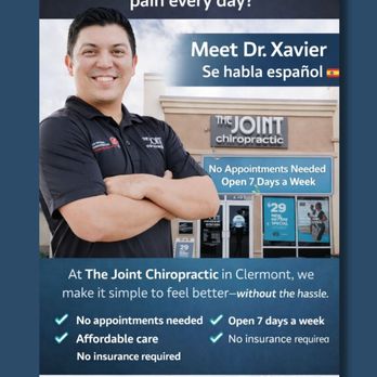 The Joint Chiropractic - Dr. Xavier's got your back. - Chiropractors Near Me - Clermont, Florida The Joint Chiropractic - Dr. Xavier's got your back. - Chiropractors Near Me - Clermont, Florida
