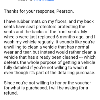 Pierre's Mobile Detailing - Here is the last email my husband sent to Pearson. - Auto Detailing Near Me Pierre's Mobile Detailing - Here is the last email my husband sent to Pearson. - Auto Detailing Near Me