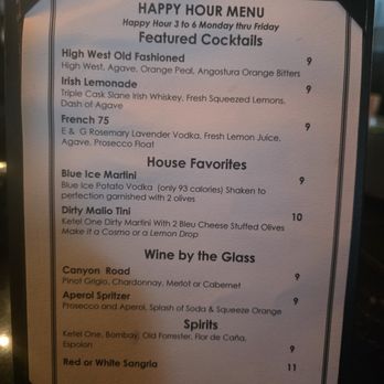 Malio's Prime Steakhouse - 2026-5-1 Happy Hour Menu: Monday - Friday 3pm-6pm at the bar - Steakhouses Near Me - Tampa, Florida