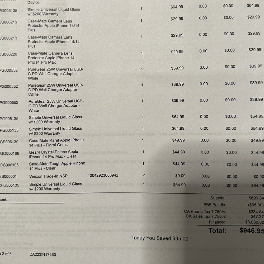 Part of my RECEIPT..