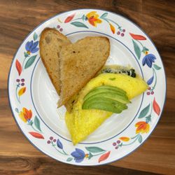 Our vegetarian omelette, the Redwood. And our sourdough toast on the side.