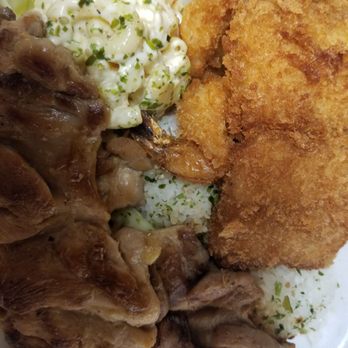 AHI Hawaiian BBQ - Seafood Mix; grilled chicken, crispy shrimp, crispy fish fillet, 2 scoop of rice, 1 scoop of macaroni salad & vegetables - Hawaiian Near Me - West Covina, California AHI Hawaiian BBQ - Seafood Mix; grilled chicken, crispy shrimp, crispy fish fillet, 2 scoop of rice, 1 scoop of macaroni salad & vegetables - Hawaiian Near Me - West Covina, California