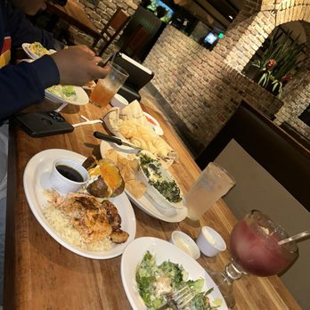 Cheddar's Scratch Kitchen - Bourbon something salmon . Caesar salad, sangria, spinach dip, peach tea - American Near Me - Slidell, Louisiana