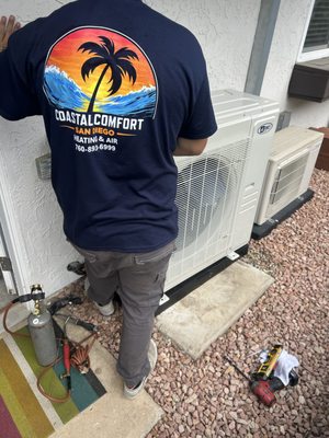 Ductless Mini Splits - Ductless mini split systems we have worked on around Carlsbad, including outdoor condensers and wall-mounted indoor units. We are a family-owned HVAC company, licensed, bonded and insured, and our technicians bring 30+ years of experience. Estimates on new systems and replacements are free. Ductless Mini Splits - Ductless mini split systems we have worked on around Carlsbad, including outdoor condensers and wall-mounted indoor units. We are a family-owned HVAC company, licensed, bonded and insured, and our technicians bring 30+ years of experience. Estimates on new systems and replacements are free.