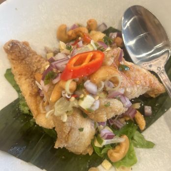 Manon - Fried fish salad with lemon grass - Thai Near Me - Fullerton, California Manon - Fried fish salad with lemon grass - Thai Near Me - Fullerton, California