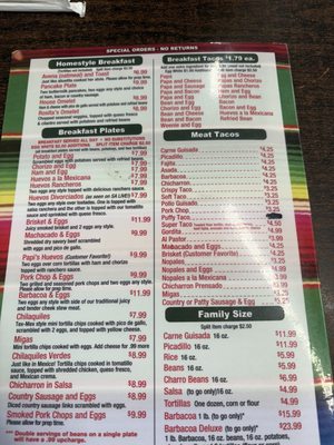 Menu photo 1 Rosita's Mexican Resturant San Antonio, TX Menu photo 1 Rosita's Mexican Resturant San Antonio, TX