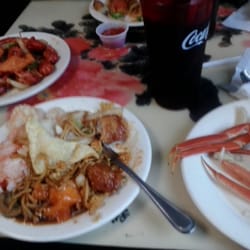 Meteor Buffet - Crab legs, sesame chicken, general tso chicken, lo mein noodles, fried rice, spicy crawfish