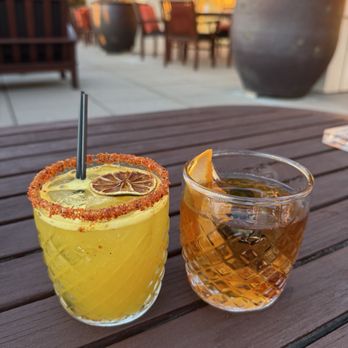 Cielo Rooftop Bar - Mango Margarita and an Old Fashioned - Lounges Near Me - San Jose, California