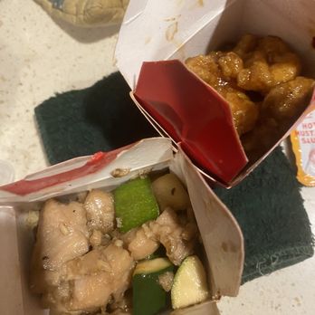 Panda Express - the mushroom & zucchini and the orange chicken without the juice - Chinese Near Me - Caldwell, Idaho Panda Express - the mushroom & zucchini and the orange chicken without the juice - Chinese Near Me - Caldwell, Idaho