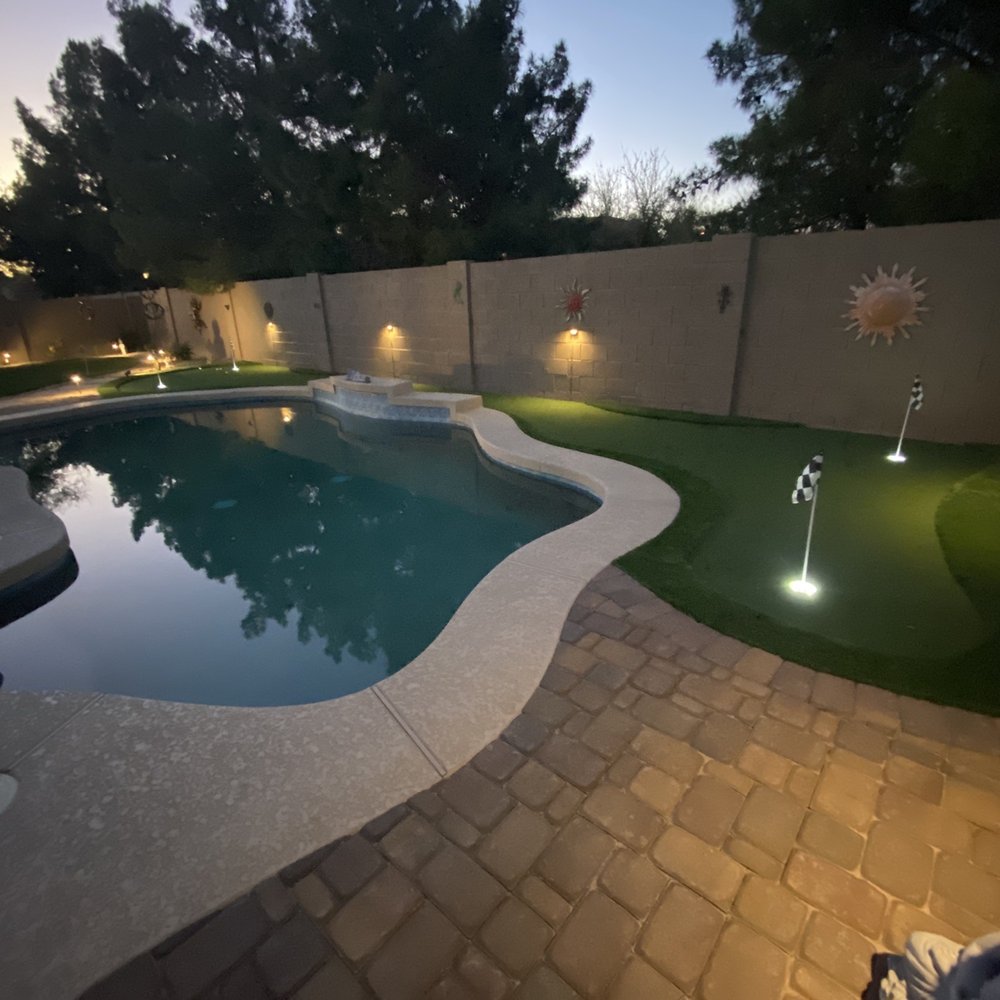 AZ Copperscapes - a pool with artificial grass - Landscaping Near Me - Phoenix, Arizona AZ Copperscapes - a pool with artificial grass - Landscaping Near Me - Phoenix, Arizona