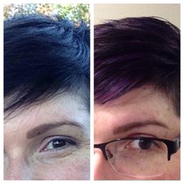 Before (L) and after (R). Love my purple highlights!