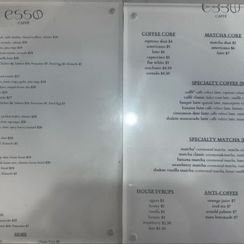 Esso Caffé - Full Menu - Cafes Near Me - Beverly Hills, California Esso Caffé - Full Menu - Cafes Near Me - Beverly Hills, California