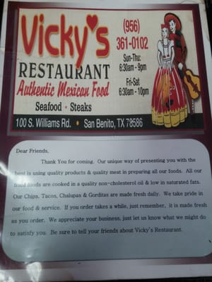 Menu photo 5 Vicky's Restaurant San Benito, TX Menu photo 5 Vicky's Restaurant San Benito, TX