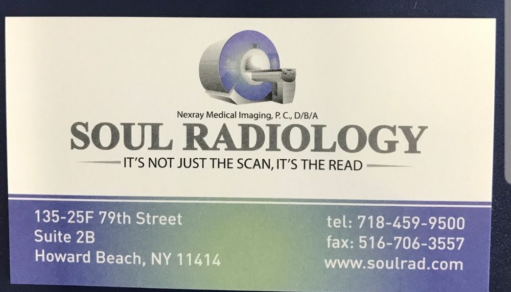 SOUL RADIOLOGY Updated October 2024 13525 79th St, Howard Beach, New York Radiologists