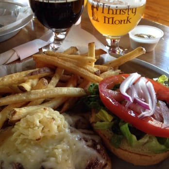 Thirsty Monk - Hamburger w/cheddar cheese - Breweries Near Me - Asheville, North Carolina