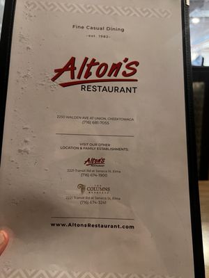 Menu photo 1 Alton's Buffalo, NY