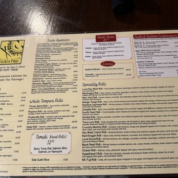 Misohappy - Menu - Sushi Bars Near Me - Key West, Florida