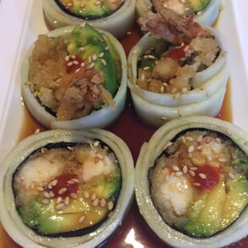 Sushi Cafe - Chef's Roll wrapped in cucumber--so good! - Sushi Bars Near Me - Tampa, Florida