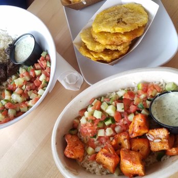 PINCHO - Steak and chicken bowls, tostones and some bacon cheddar ranch fries for the win! - Burgers Near Me - Miami, Florida PINCHO - Steak and chicken bowls, tostones and some bacon cheddar ranch fries for the win! - Burgers Near Me - Miami, Florida