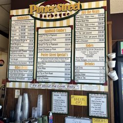 Porter Street Barbeque - Menu