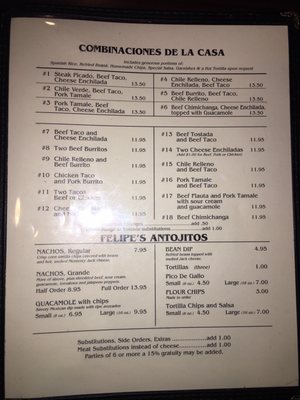 Menu photo 2 Felipe's Mexican Restaurant Citrus Heights, CA Menu photo 2 Felipe's Mexican Restaurant Citrus Heights, CA