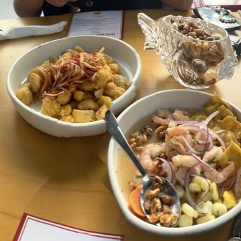 SuViche - Sushi and Ceviche - Ceviche Verde Regular Shrimp & fried Mahi bites - Peruvian Near Me - Miami, Florida