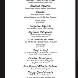 Valentines Day 4 Course Menu