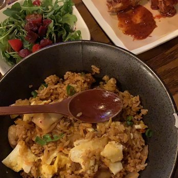The Jin - Kimchi Fried Rice with Egg, boneless chicken wings - Korean Near Me - New York, New York