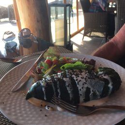 Shrimp stuffed chili rellenos