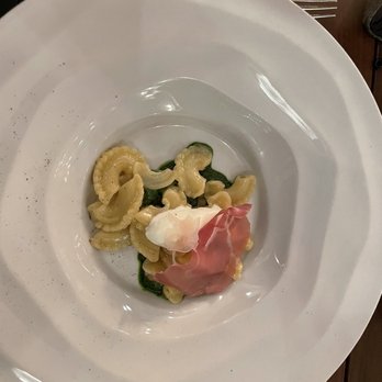 Valette Restaurant - House Made Semolina Pasta (Tasting Menu) - Valette's 30 Month Prosciutto, Fava Tip Pistou, Ricotta - New American Near Me - Healdsburg, California