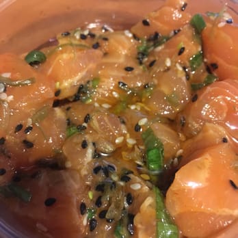 Bear Flag Fish - Poké marinated in oil, cilantro, raw garlic, black and white sesame seeds. - Seafood Near Me - Huntington Beach, California Bear Flag Fish - Poké marinated in oil, cilantro, raw garlic, black and white sesame seeds. - Seafood Near Me - Huntington Beach, California