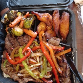 Sardi's Pollo A La Brasa - Beef steak plate with Brussel sprouts, rice, & plantains, $22.90. - Peruvian Near Me - Glen Burnie, Maryland Sardi's Pollo A La Brasa - Beef steak plate with Brussel sprouts, rice, & plantains, $22.90. - Peruvian Near Me - Glen Burnie, Maryland