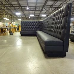 Custom wall bench with Hand-Tufted Diamond and Nail Head Trim