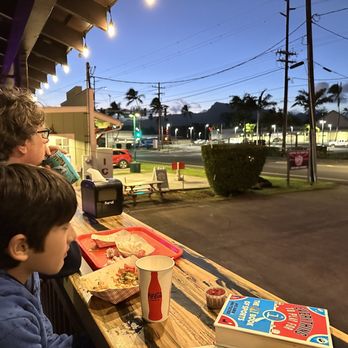Kenji Burger - It was a nice night to look out on the road as we had our dinner at sundown - Burgers Near Me - Kapaa, Hawaii Kenji Burger - It was a nice night to look out on the road as we had our dinner at sundown - Burgers Near Me - Kapaa, Hawaii